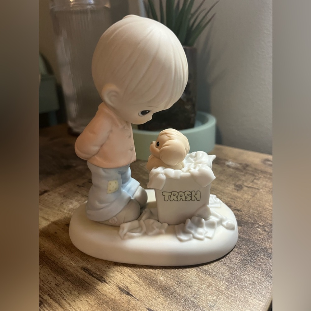 Vintage 1988 Precious Moments Child with Dog Figurine